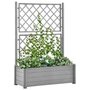 Voir la diapositive 1 : VIDAXL Jardiniere avec treillis 100x43x142 cm PP Gris pierre