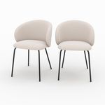 Rendez vous déco Lot de 2 chaises en tissu beige et pieds en métal noir - Victoria. Coloris disponibles : Gris, Beige