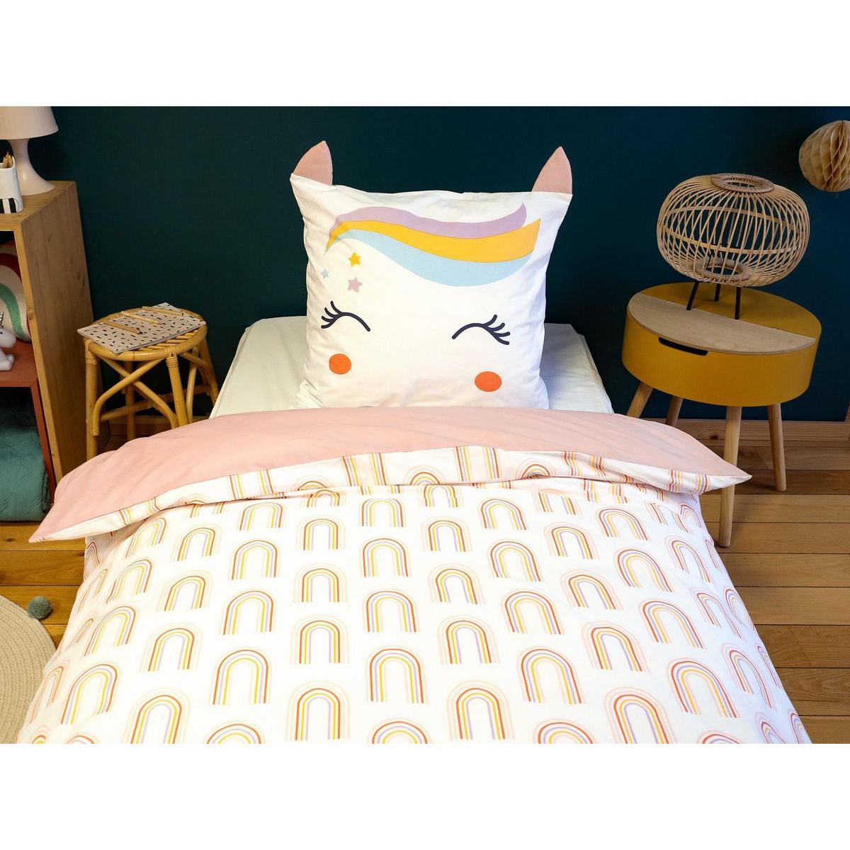 Home collection Parure de couette 2pcs 140x200cm better coton bci made in green galak