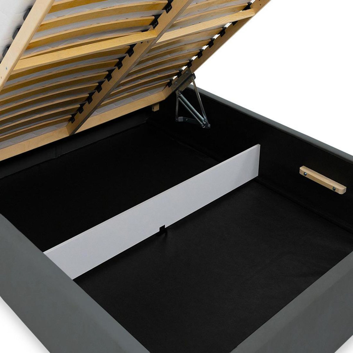 BEST MOBILIER John - lit coffre - 180x200 cm - en velours - sommier inclus