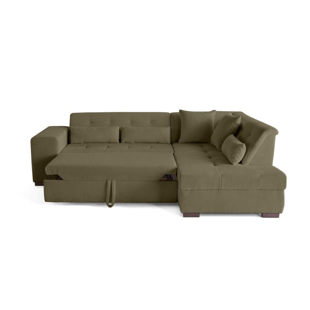 LISA DESIGN Vermont - canapé d'angle droit - 5 places - convertible - en velours côtelé