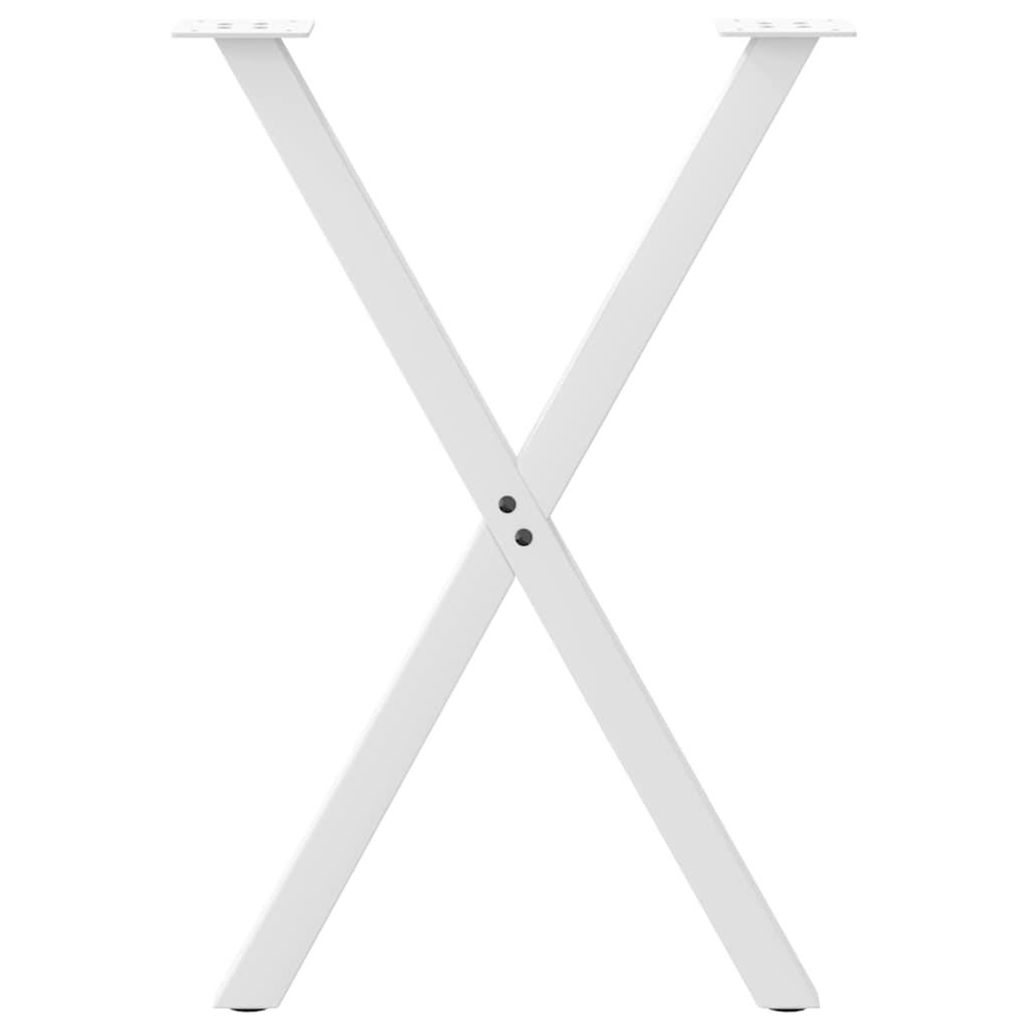 Voir la diapositive 5 : VIDAXL Pieds de table a manger forme de X 2 pcs blanc 57x(72-73) cm