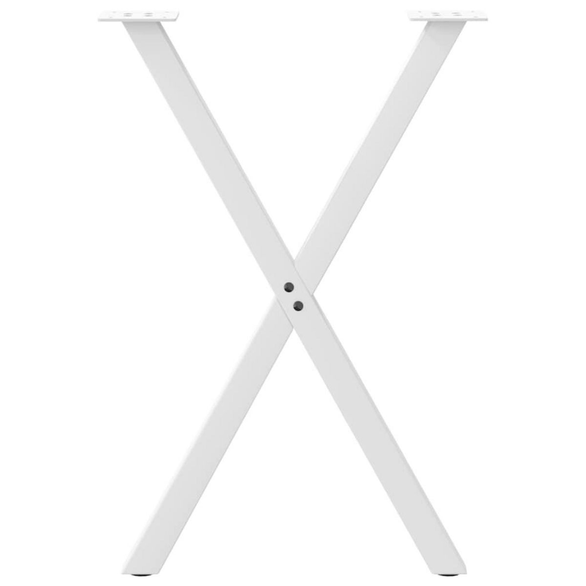 VIDAXL Pieds de table a manger forme de X 2 pcs blanc 57x(72-73) cm