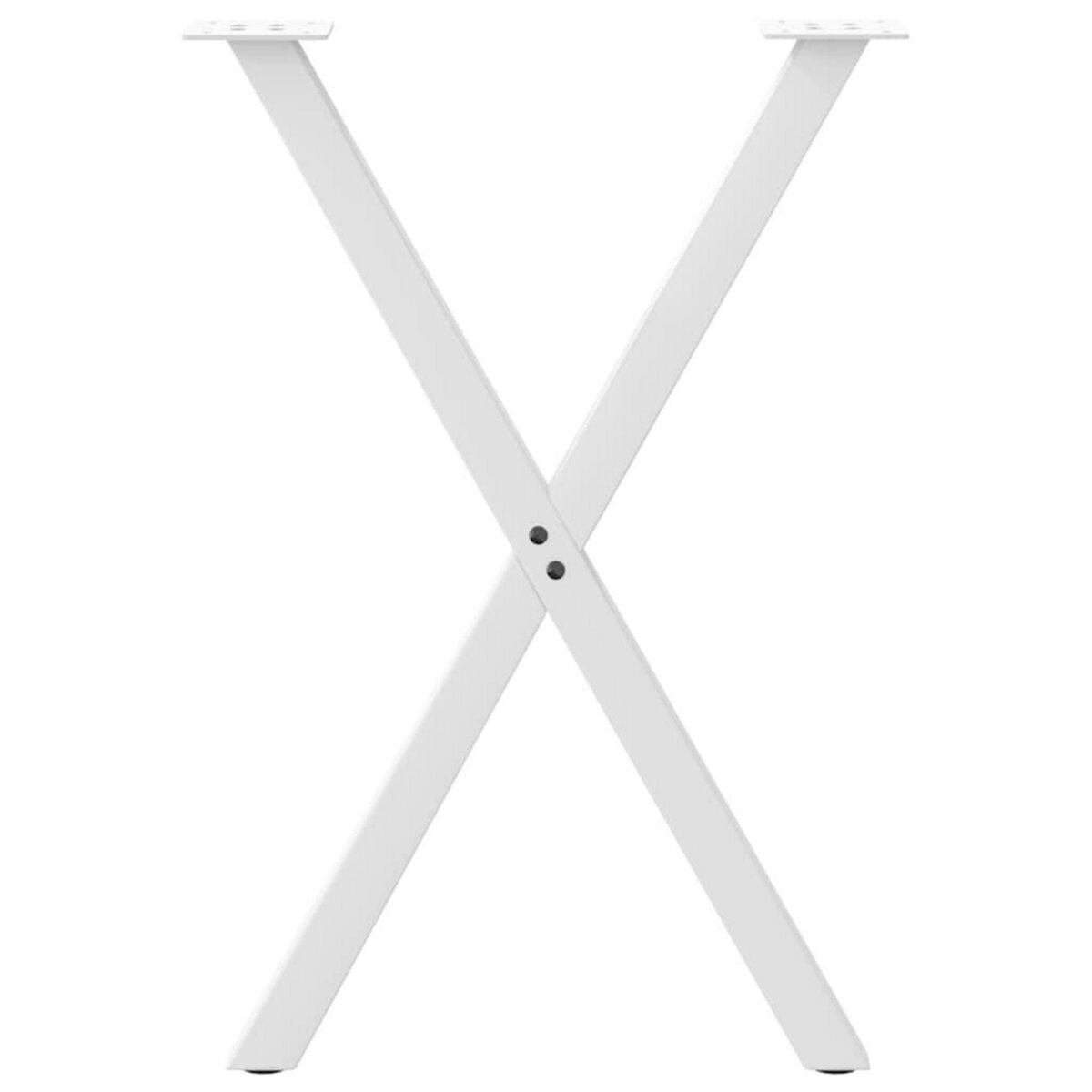 VIDAXL Pieds de table a manger forme de X 2 pcs blanc 57x(72-73) cm