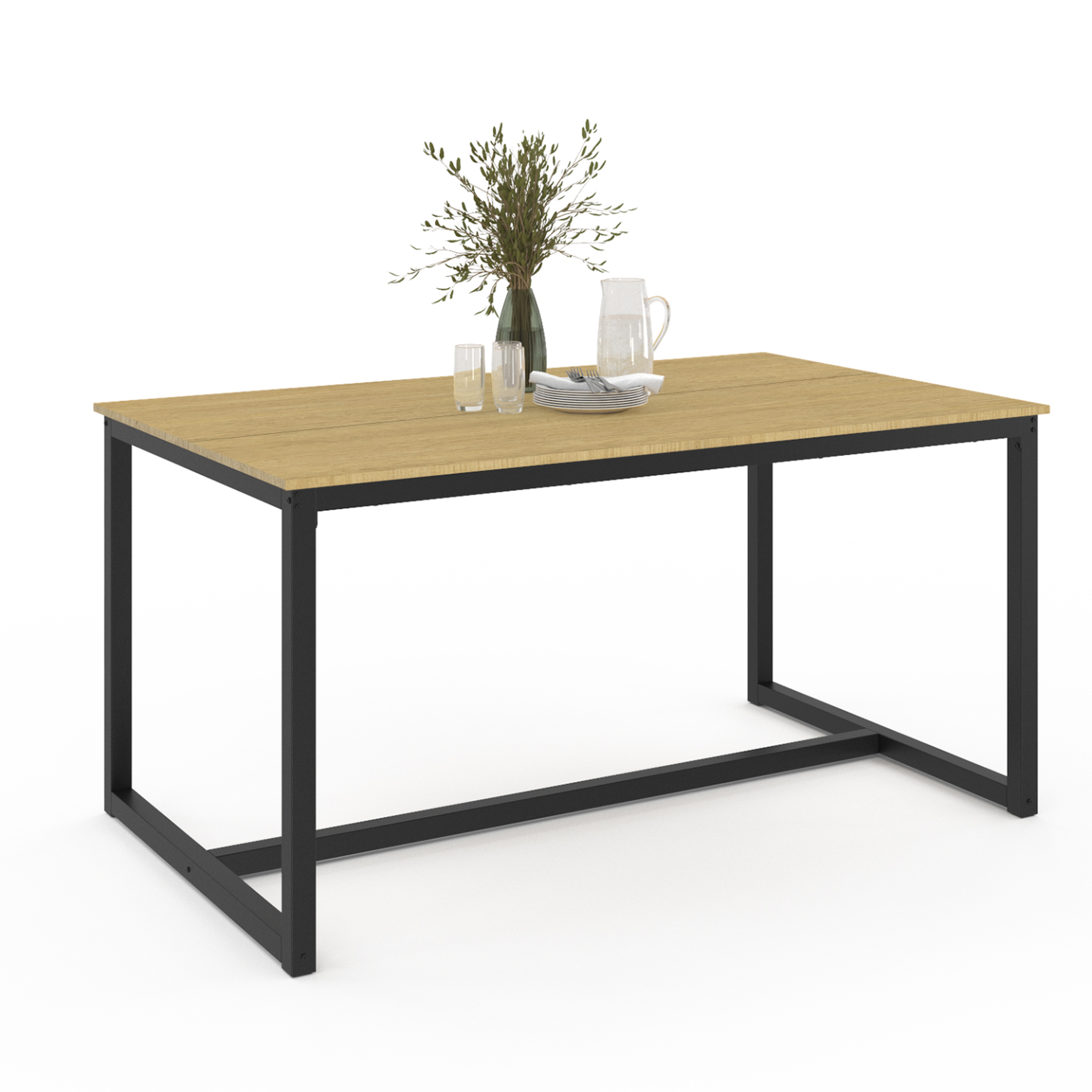 ID MARKET Table à manger rectangle detroit 8 personnes design industriel 150 cm