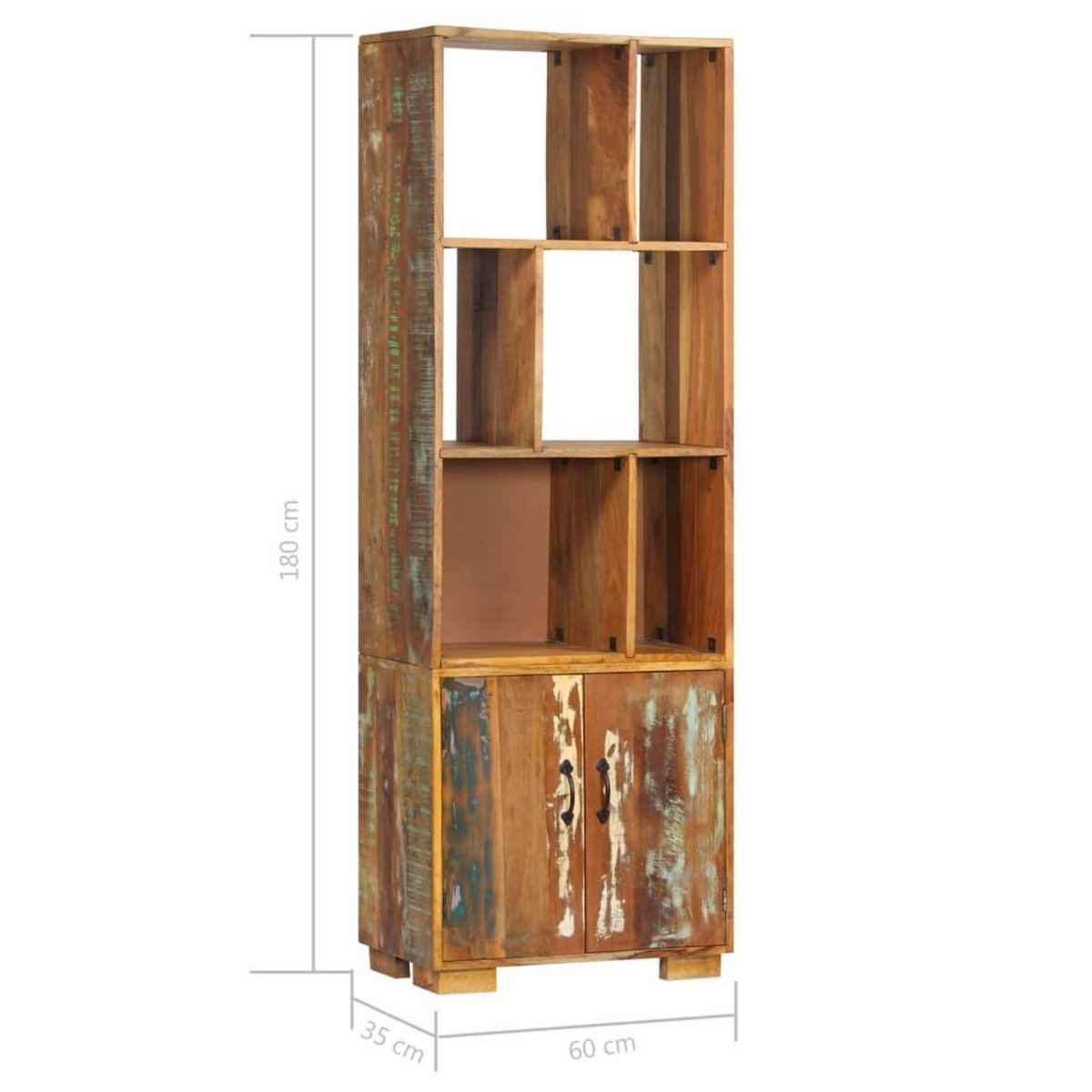VIDAXL Bibliotheque 60x35x180 cm Bois de recuperation solide