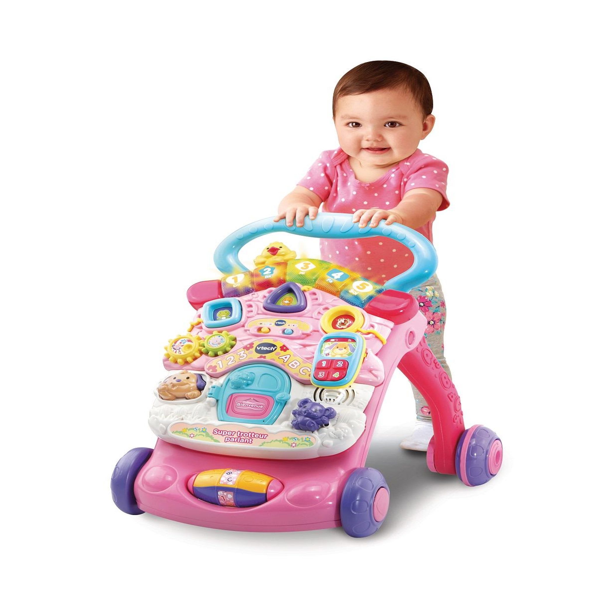 Voir la diapositive 3 : VTECH Super trotteur parlant 2 en 1 rose