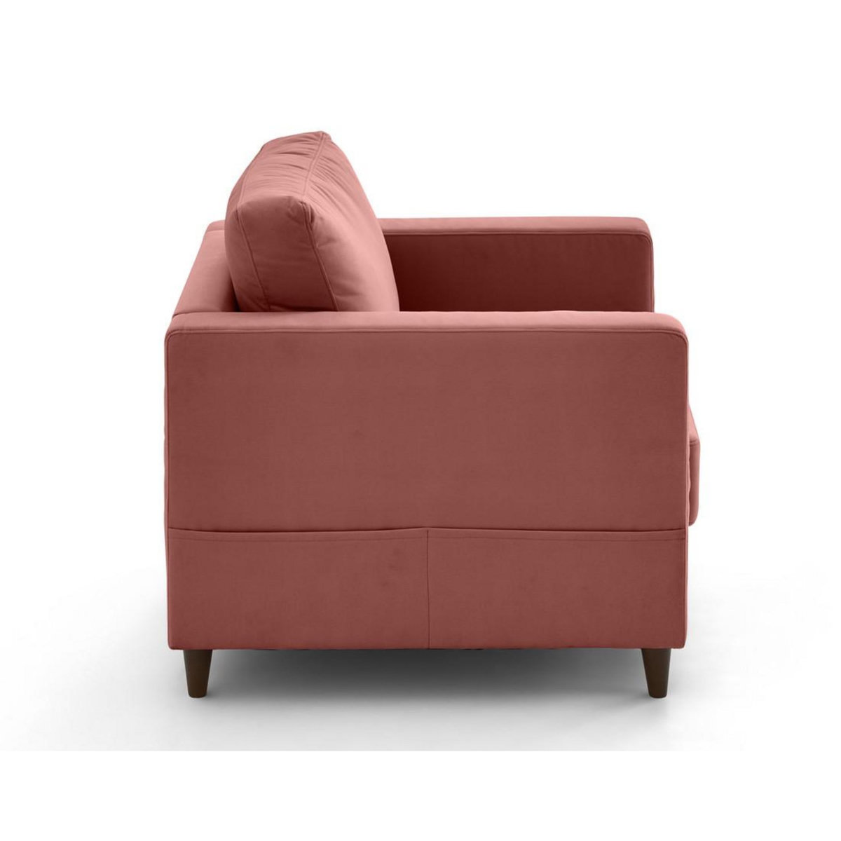 LISA DESIGN Anna - fauteuil avec poche en velours - pieds en bois