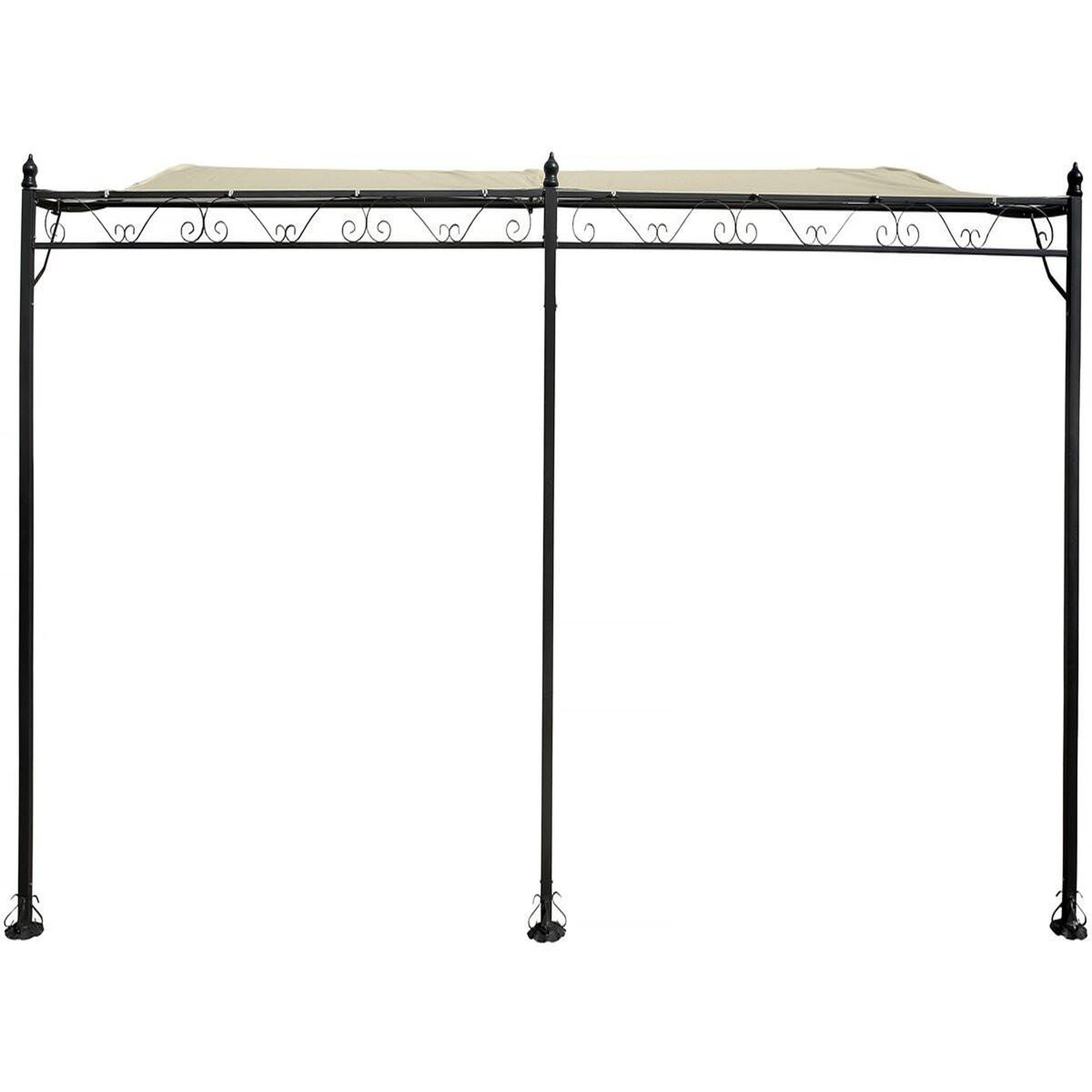 Voir la diapositive 1 : Habitat et Jardin Pergola tonnelle adossée en métal - 3 x 4 m - beige