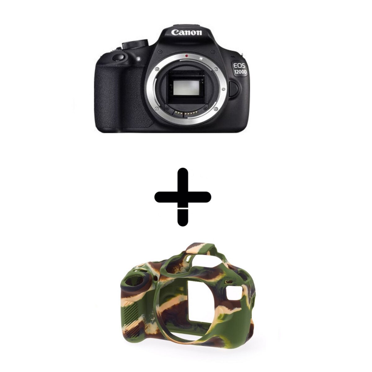 Appareil photo EOS 1200D Nu + Housse EASY COVER camouflage offerte