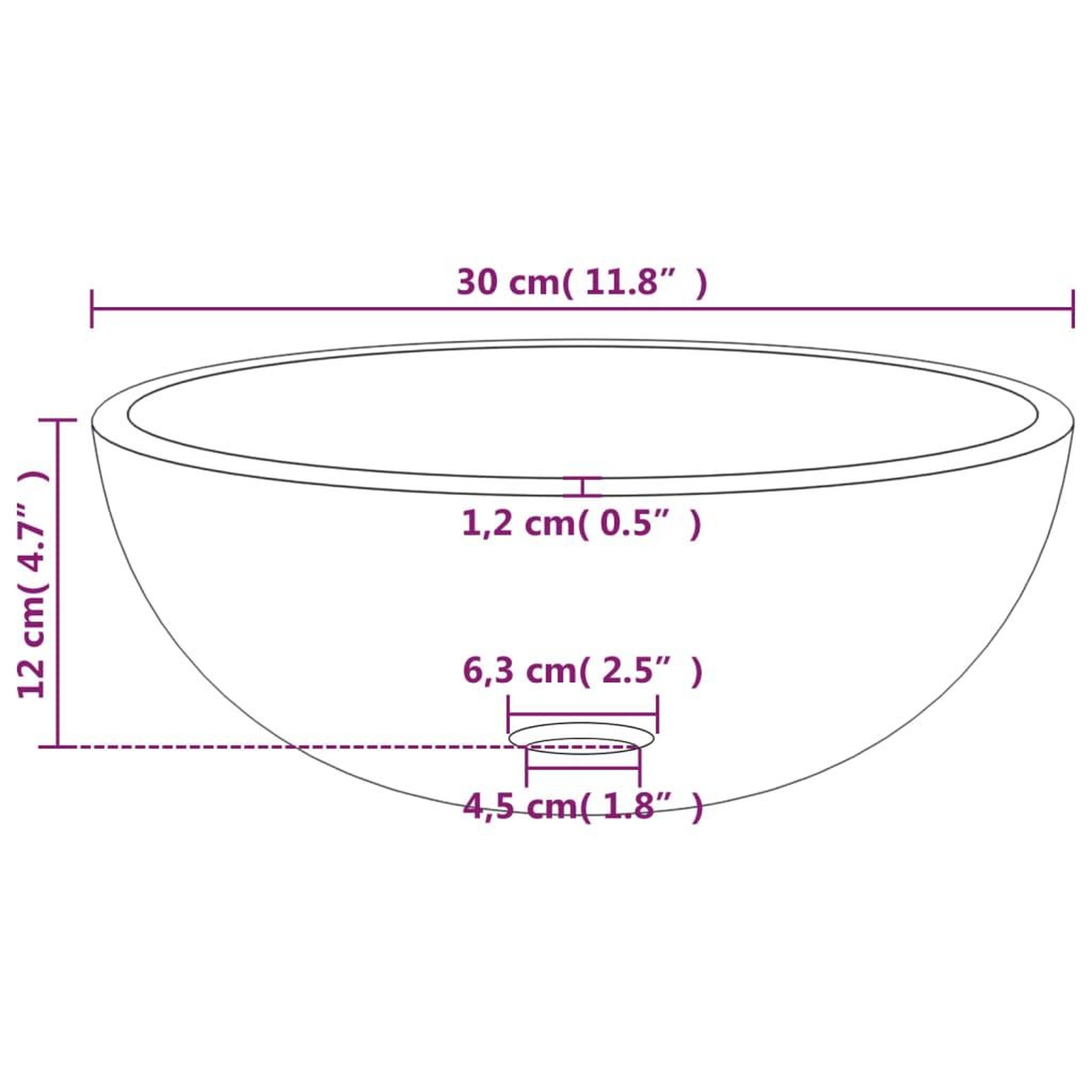 Voir la diapositive 5 : VIDAXL Lavabo Verre trempe 30x12 cm Noir