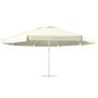 Voir la diapositive 2 : VIDAXL Tissu de remplacement pour parasol d'exterieur Sable 610 cm