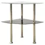 VIDAXL Table 2 niveaux Transparent et noir 38x38x50 cm Verre trempe
