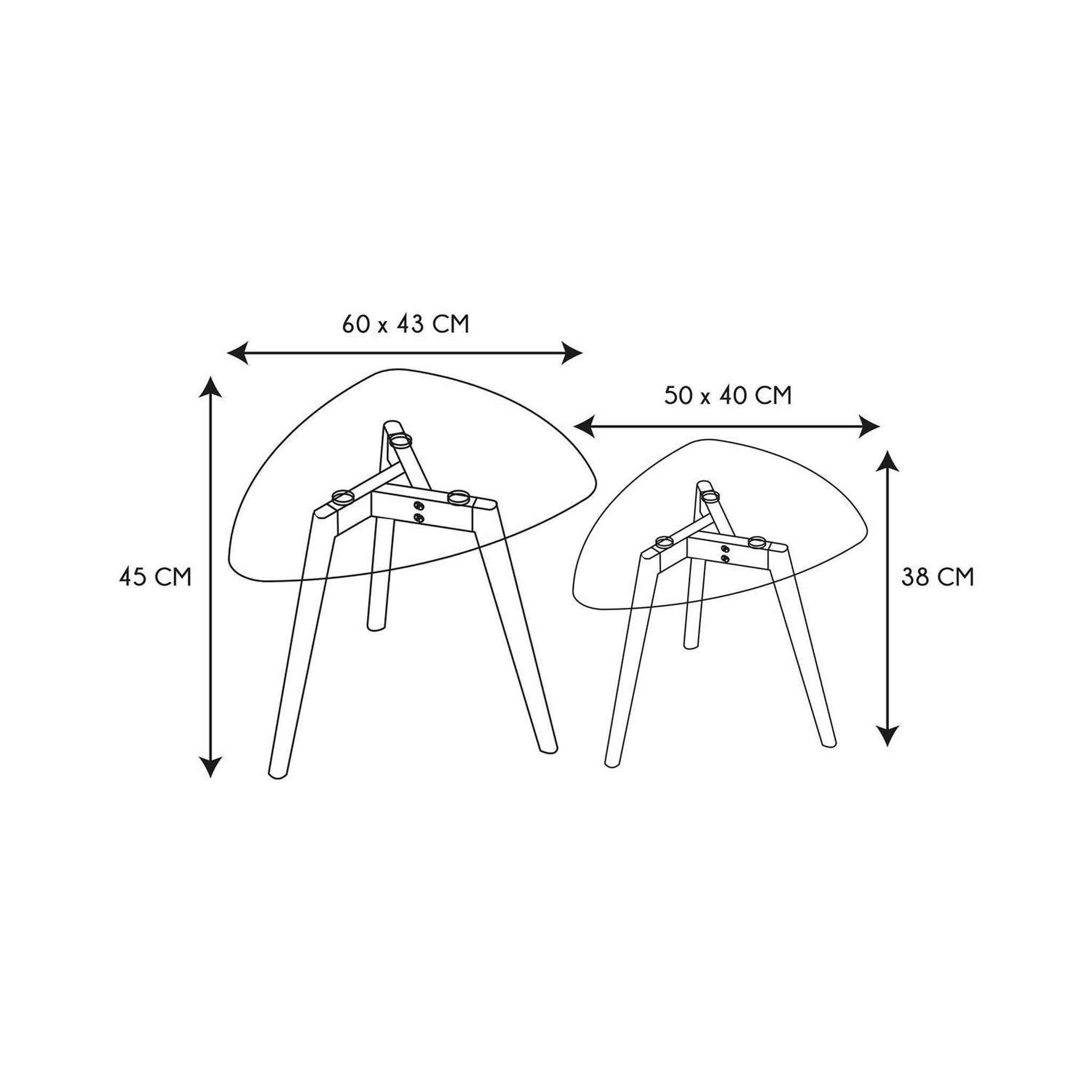 Voir la diapositive 5 : The Home Deco Factory Lot de 2 tables gigognes galet en verre et bois - transparent