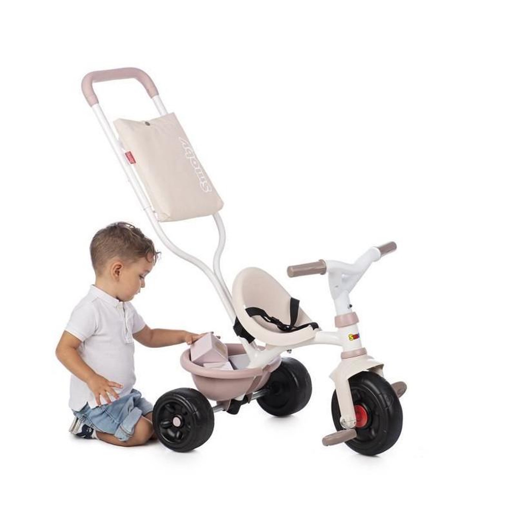 Voir la diapositive 2 : SMOBY SMOBY Tricycle enfant évolutif Be Fun Confort - Structure métal - Rose