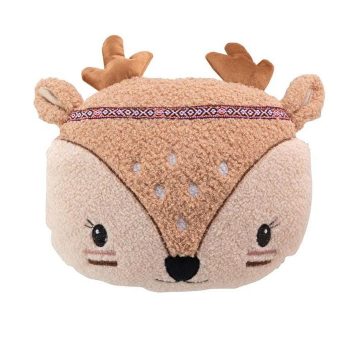 Paris Prix Coussin Déco Enfant  Chevreuil  30x30cm Marron