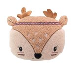 Paris Prix Coussin Déco Enfant  Chevreuil  30x30cm Marron