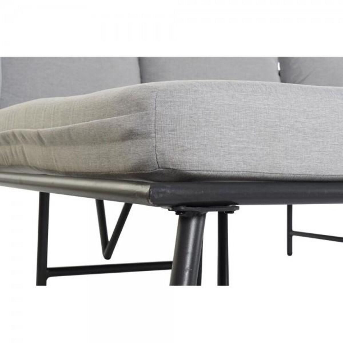 MARKET24 Canapé de jardin DKD Home Decor Noir Métal Aluminium Corde 30 x 40 cm 192 x 163 x 86 cm