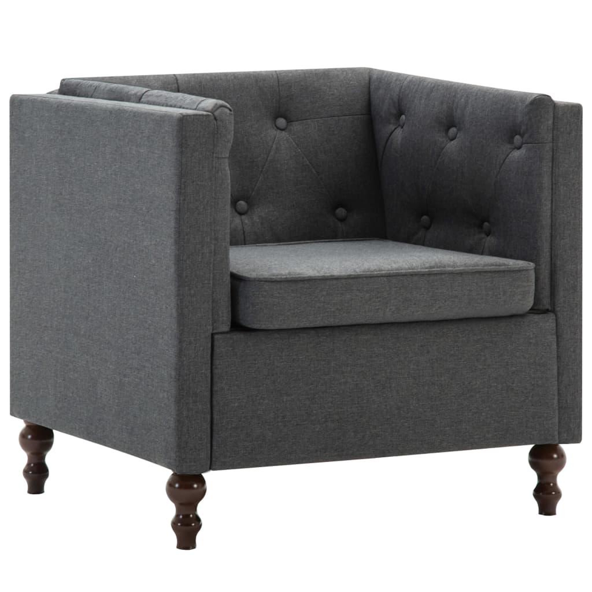 Voir la diapositive 2 : VIDAXL Fauteuil gris fonce tissu