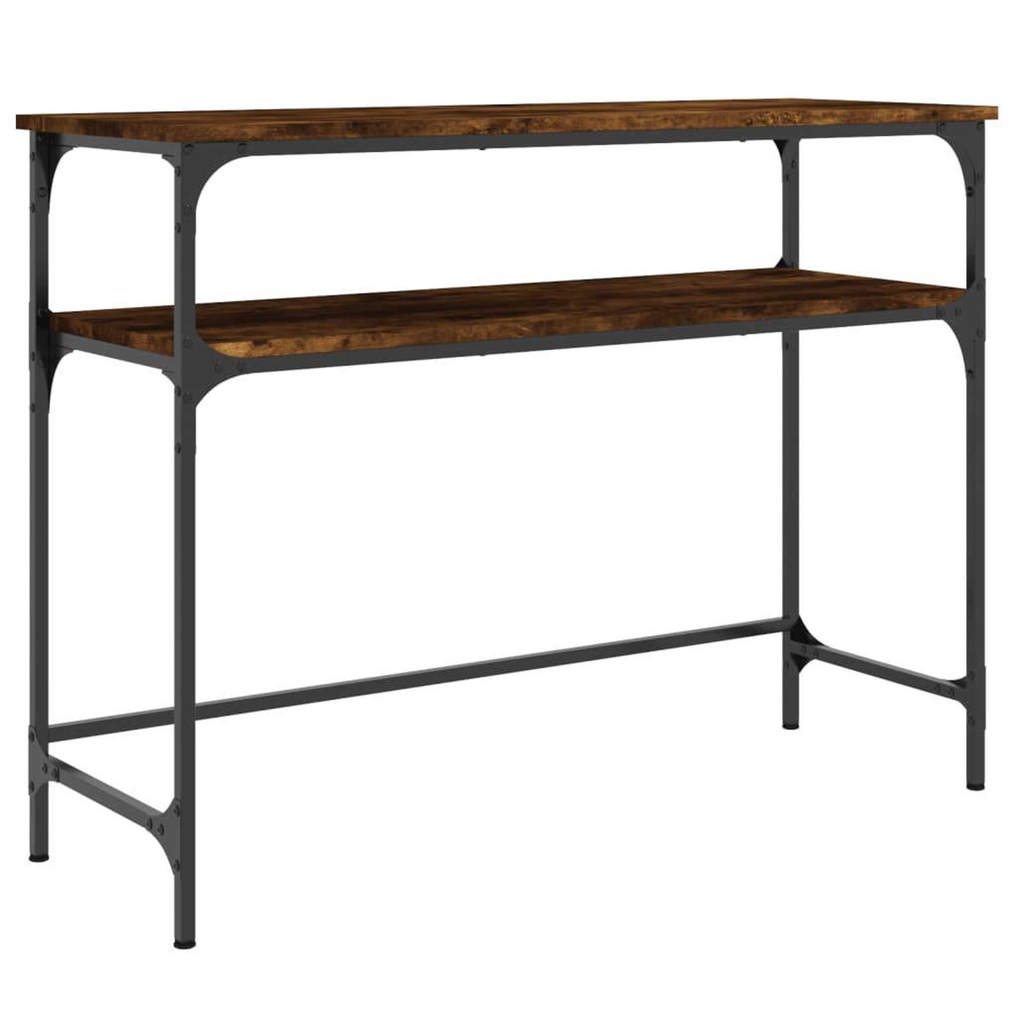 Voir la diapositive 2 : VIDAXL Table console chene fume 100x35,5x75 cm bois d'ingenierie