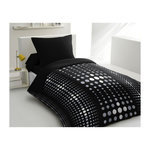 HOME LINGE PASSION Parure de couette microfibre Steevy - 1 housse de couette 140x200 cm + 1 taie 63x63 cm - Noir - HOME LINGE PASSION