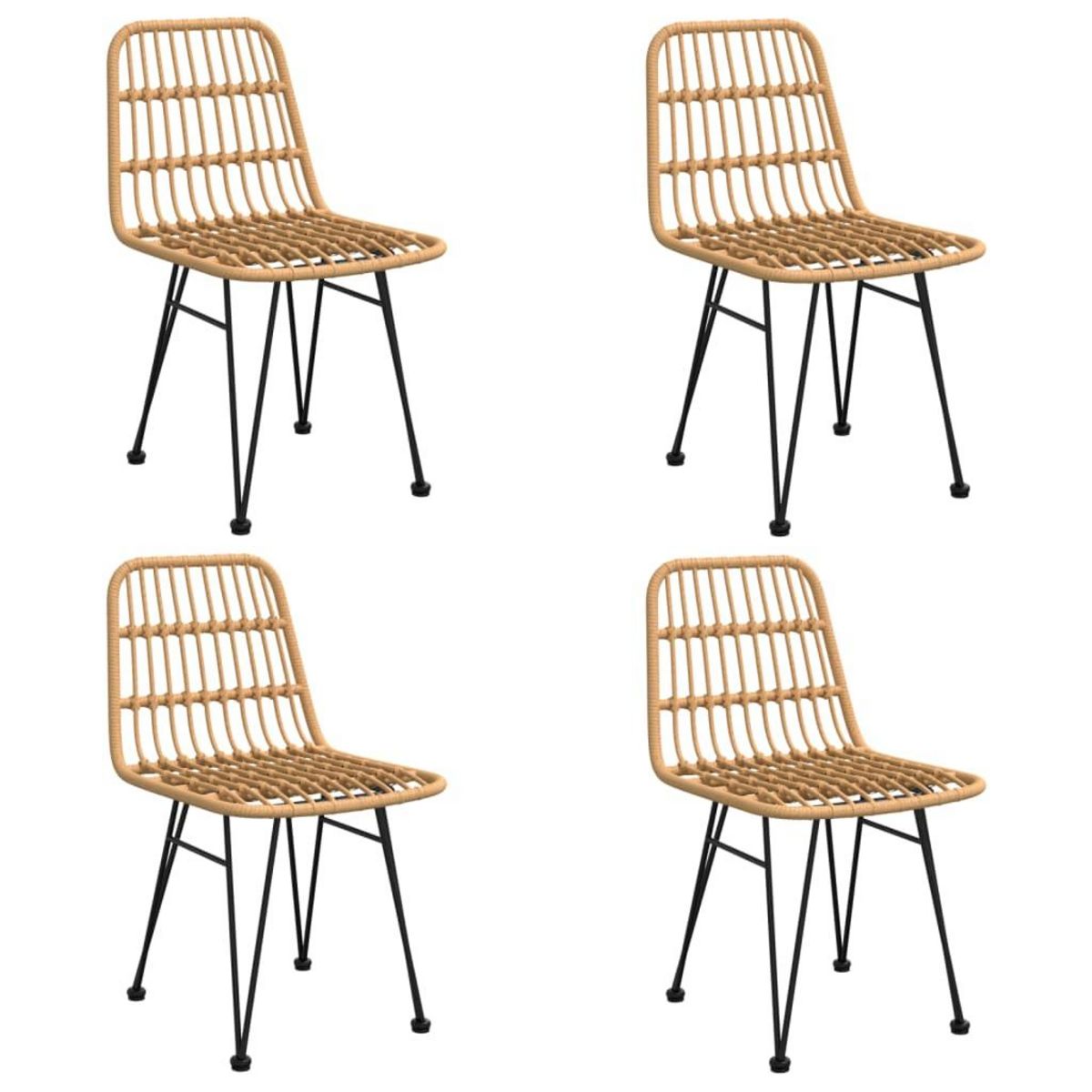 VIDAXL Ensemble a manger de jardin 5pcs Resine tressee