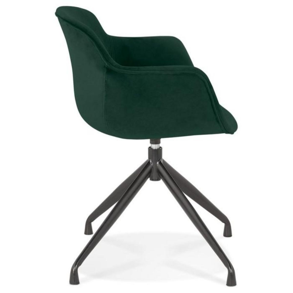 Paris Prix Fauteuil Design en Velours  Loana  80cm Vert
