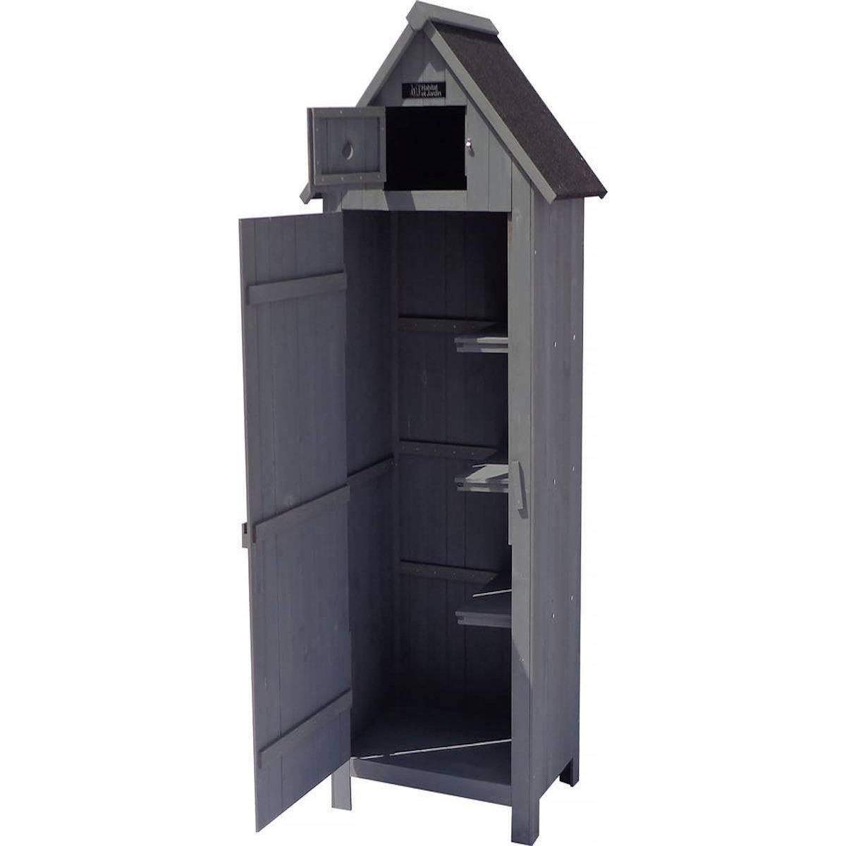 Habitat et Jardin Armoire de jardin  Cabanon  - 77 x 54.5 x 179 cm - Anthracite