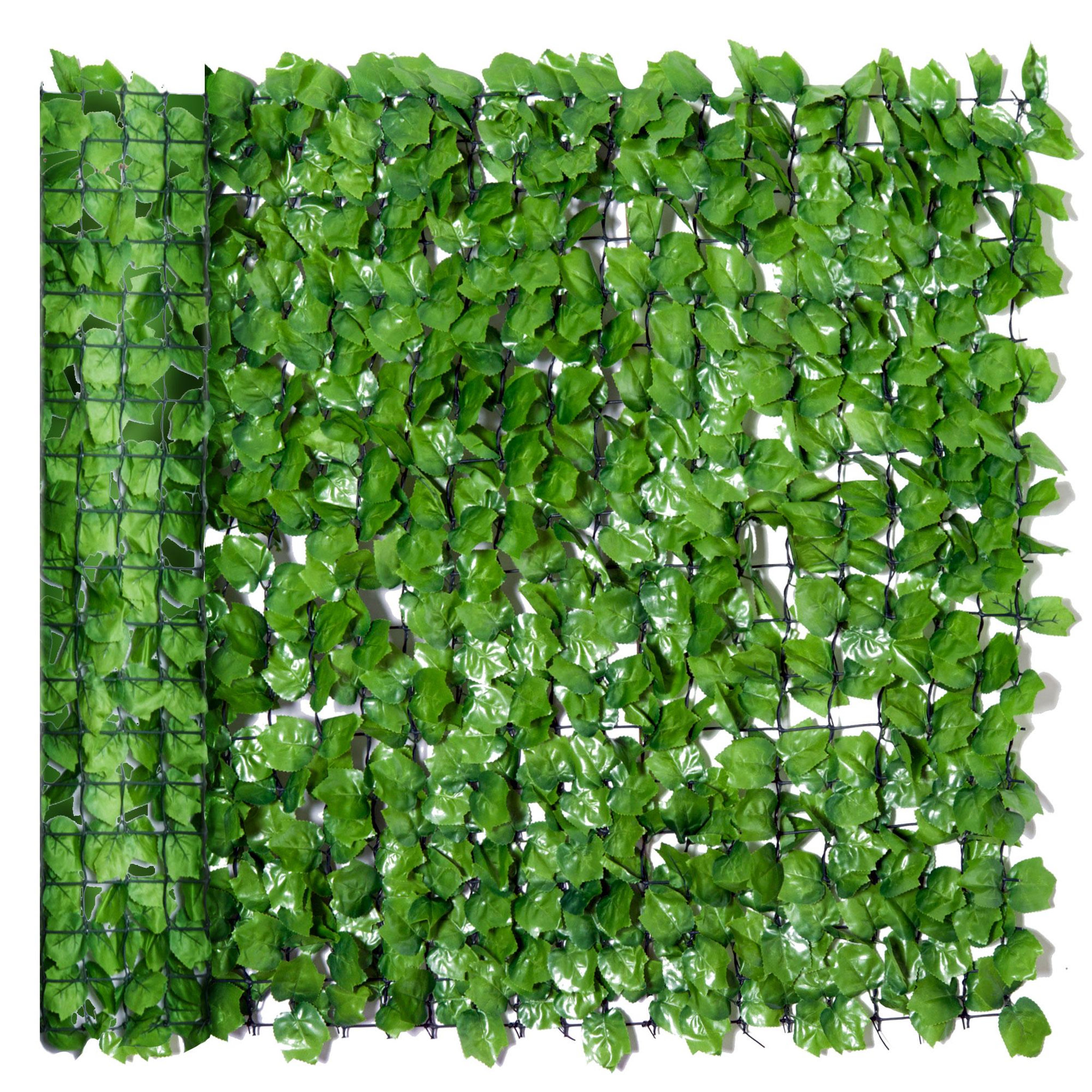 OUTSUNNY Haie artificiel érable brise-vue décoration rouleau 3L x 1H m  feuillage réaliste anti-UV vert