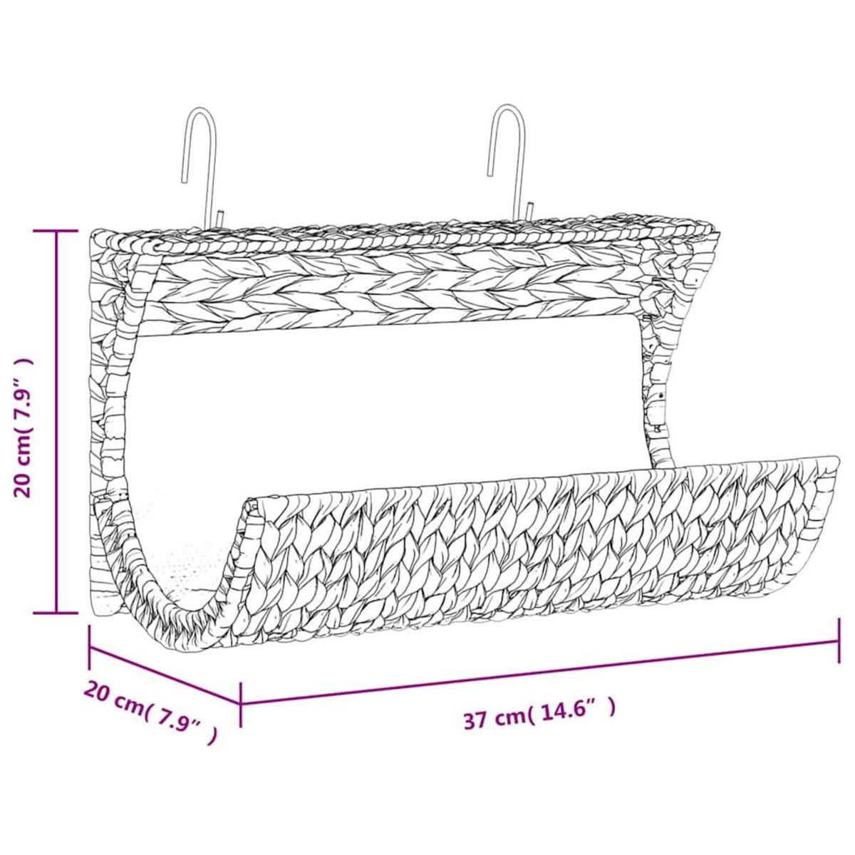 VIDAXL Lit pour chats avec coussin Jacinthe d'eau 37 x 20 x 20 cm