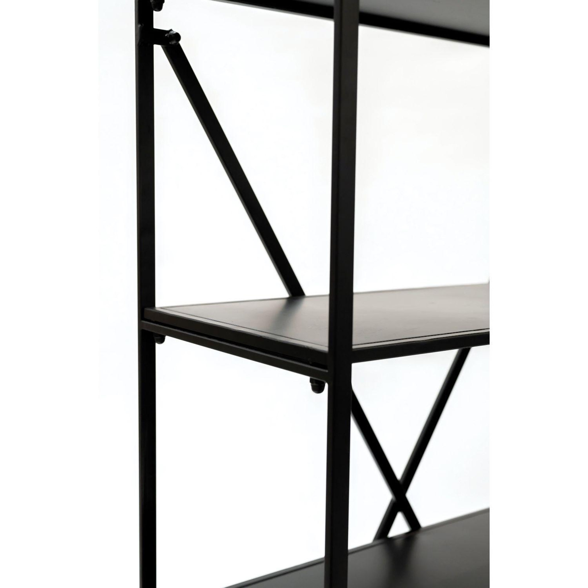 Voir la diapositive 2 : KB8 Bibliothèque design 5 plateaux de rangement en métal h.155 cm - noir