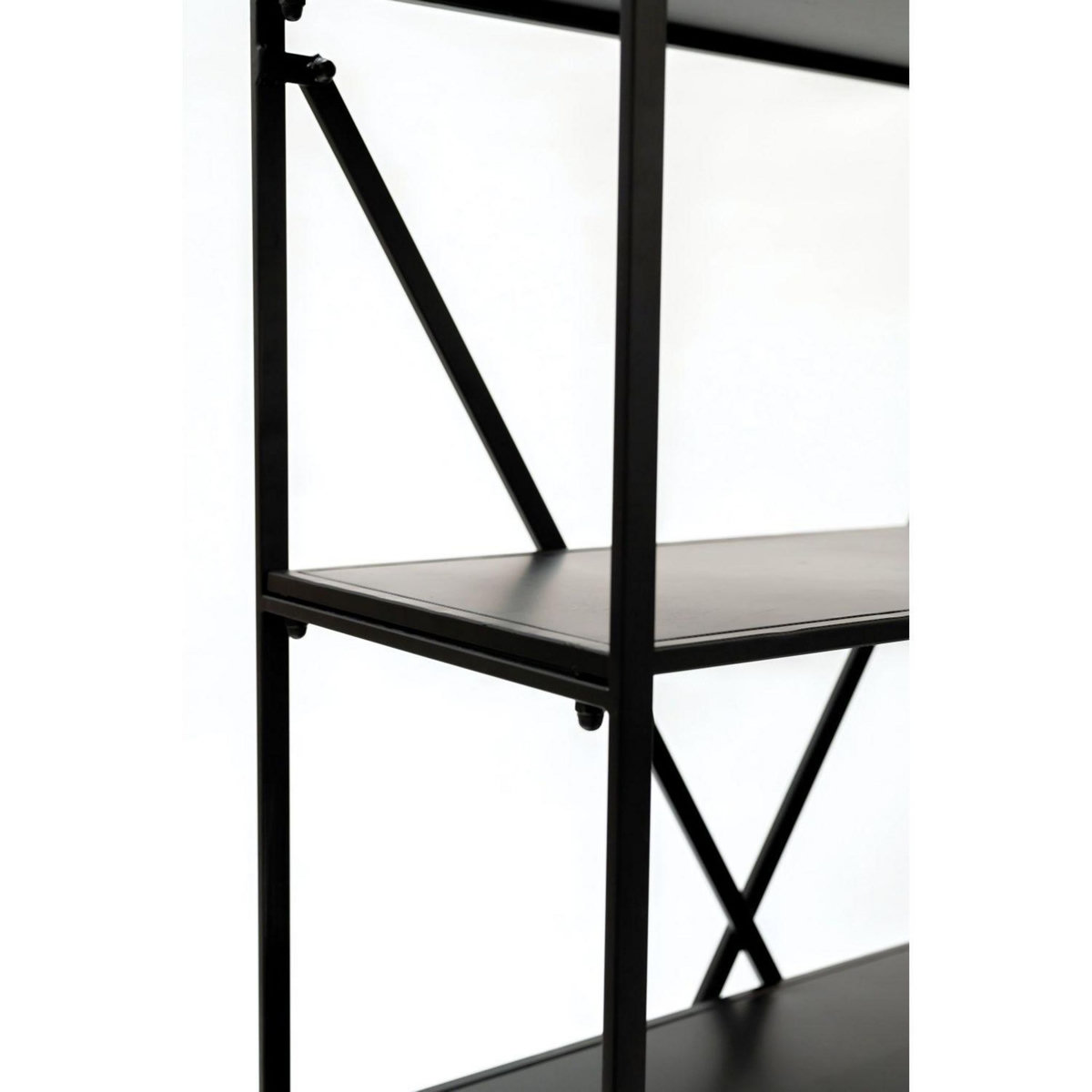 KB8 Bibliothèque design 5 plateaux de rangement en Métal H.155 cm - Noir