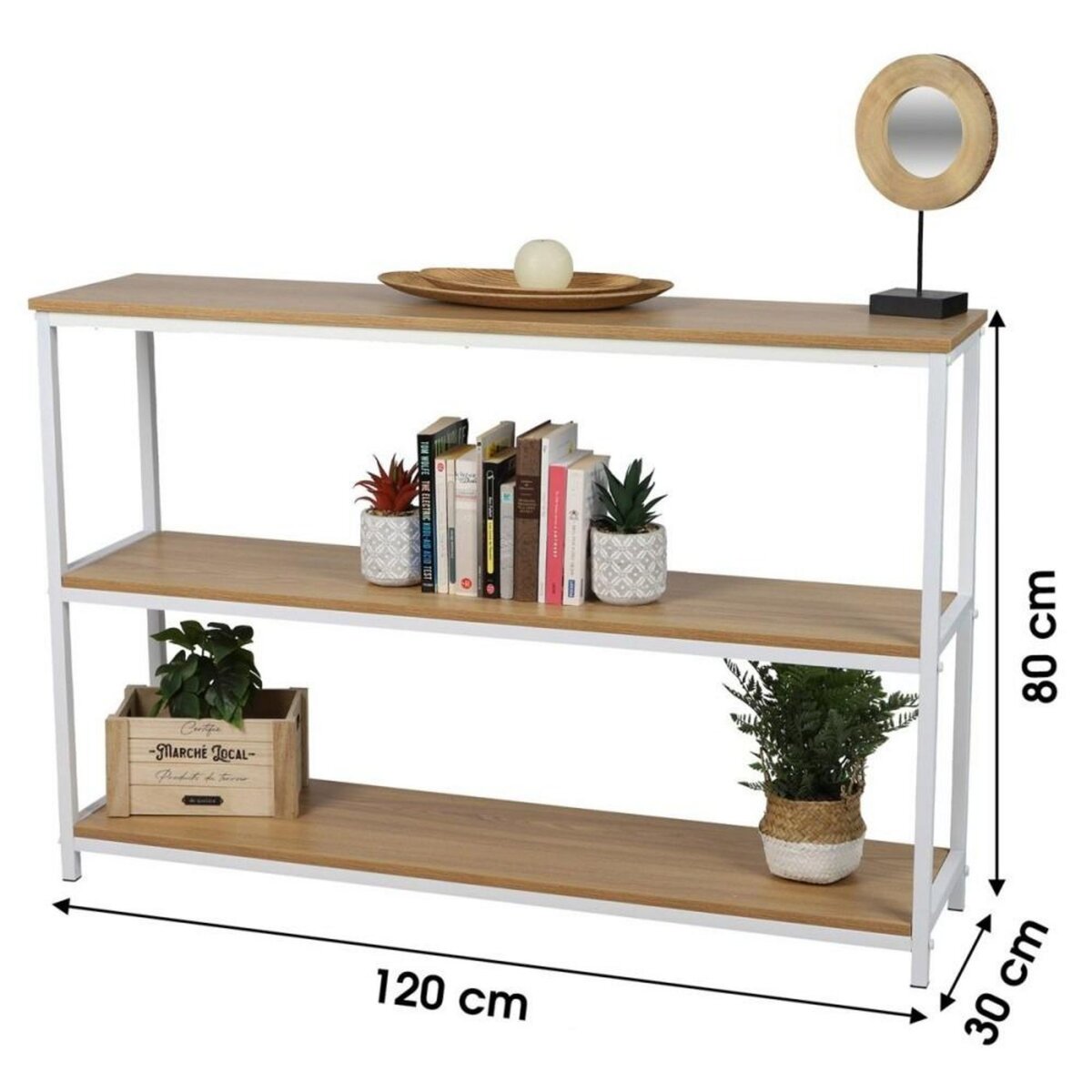 FORNORD Bibliothèque 3 étagères La Casa Blanca