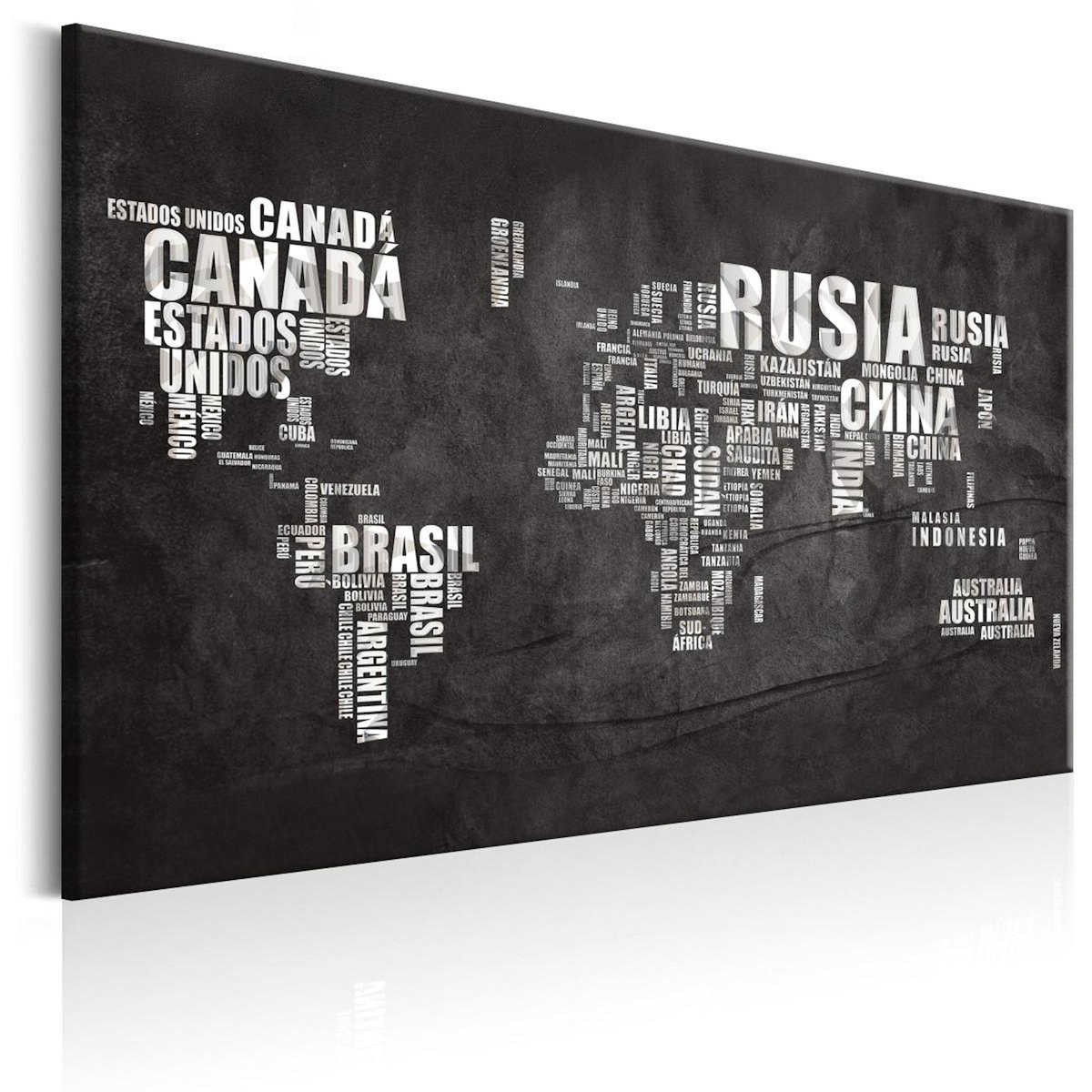 Paris Prix Tableau Imprimé  World Map : Spanish Geography ES