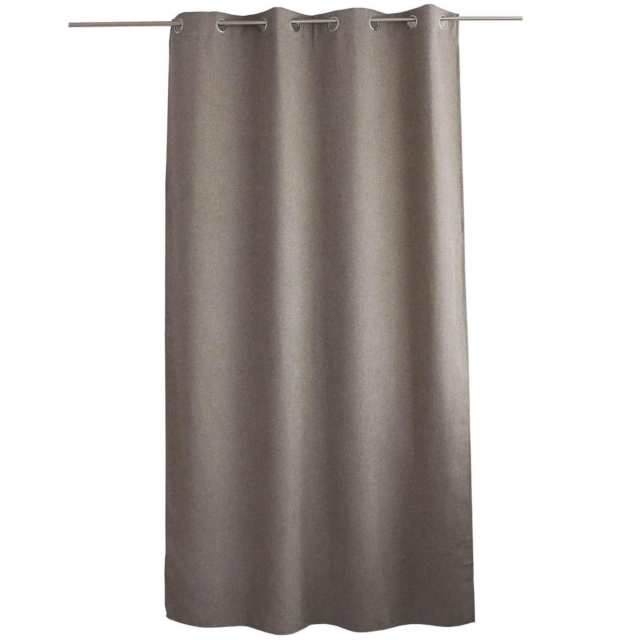 TOILINUX Rideau aspect chenillé - 140 x 240 cm - taupe