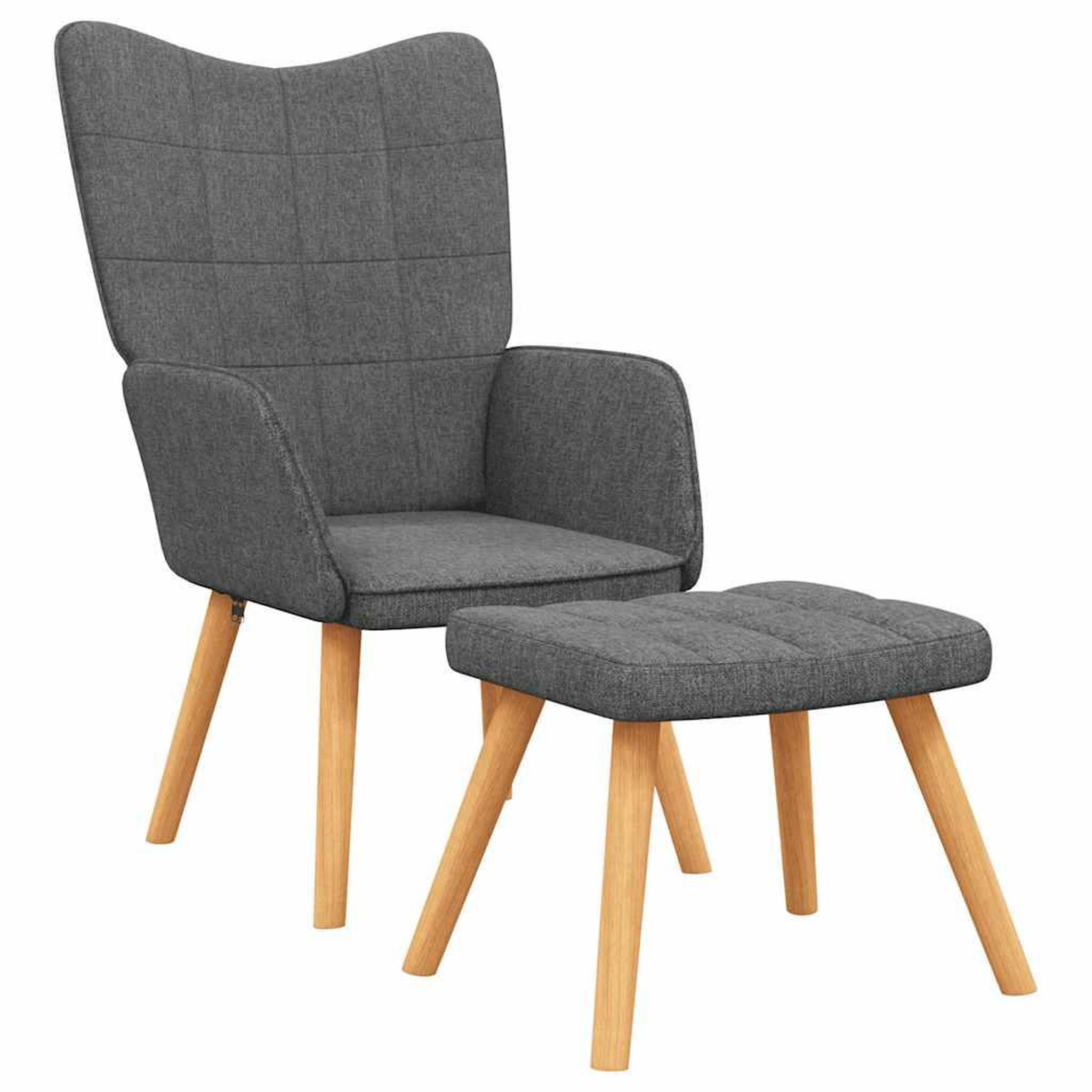 Voir la diapositive 2 : VIDAXL Chaise de relaxation avec tabouret Gris fonce Tissu