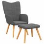 Voir la diapositive 2 : VIDAXL Chaise de relaxation avec tabouret Gris fonce Tissu