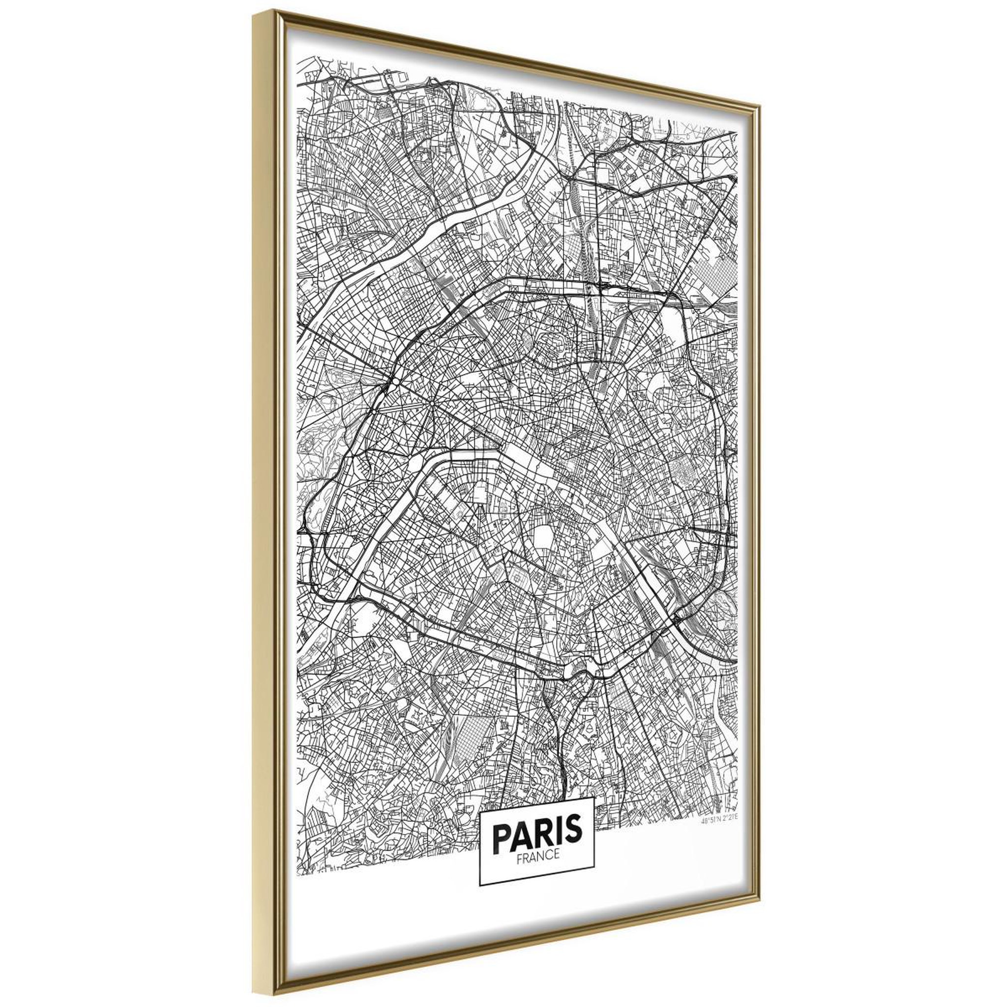 Voir la diapositive 1 : Paris Prix Affiche Murale Encadrée  City Map Paris