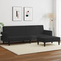 Voir la diapositive 1 : VIDAXL Canape-lit a 2 places avec repose-pied noir velours