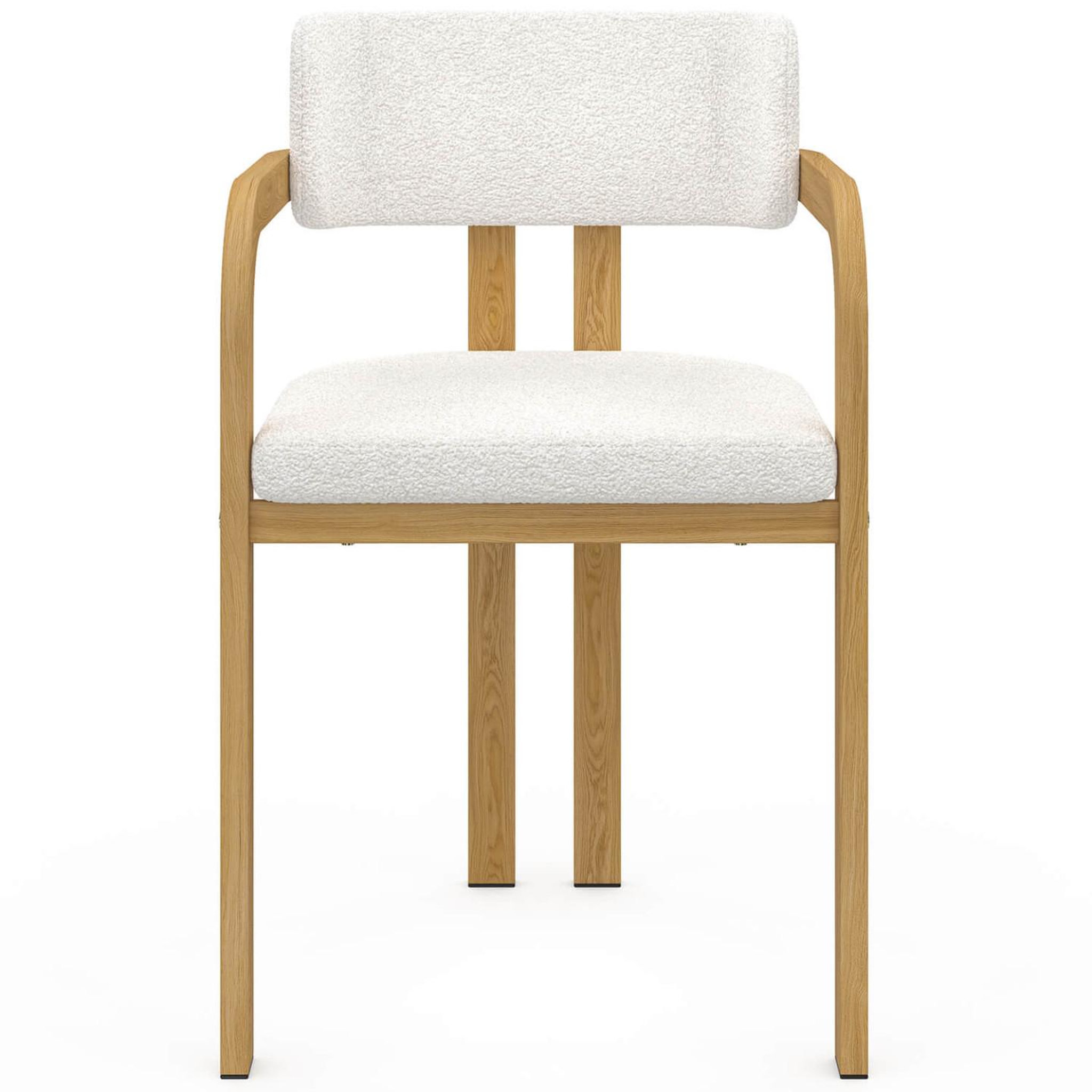 Voir la diapositive 3 : ID MARKET Lot de 4 chaises de salle à manger, fauteuils de table esma en métal effet bois et tissu bouclette avec accoudoirs