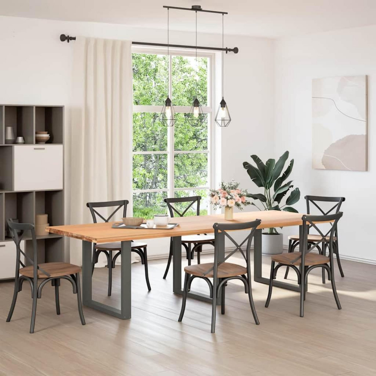 VIDAXL Pieds de table basse forme de U 3 pcs anthracite 80x(72-73) cm