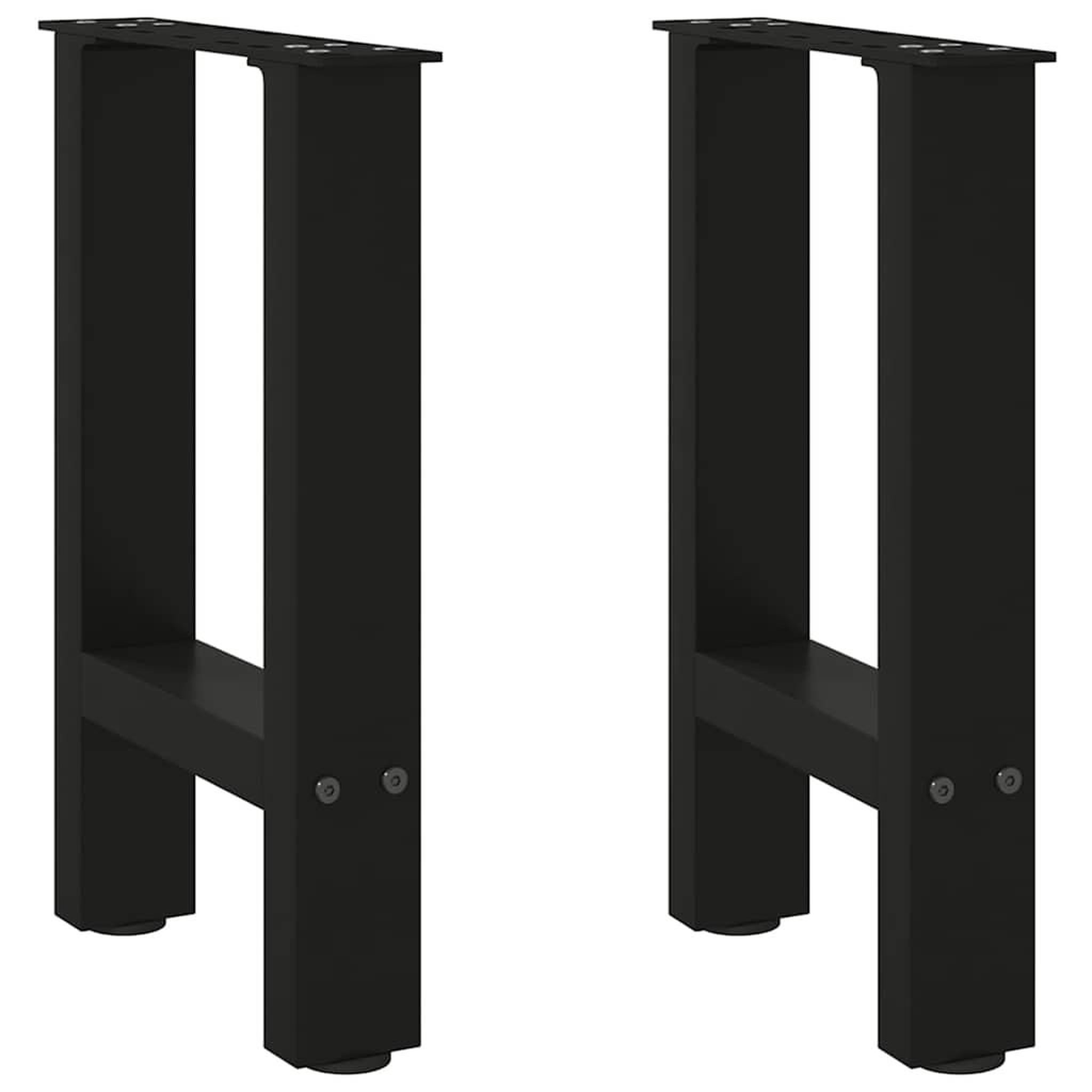 VIDAXL Pieds de table basse noir 2 pcs 38x(42-43) cm acier