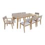 Voir la diapositive 1 : SWEEEK Table de jardin bois d'acacia 2 fauteuils 6 chaises PALENA et GALENA 275 x 100 x 75 cm naturel et beige
