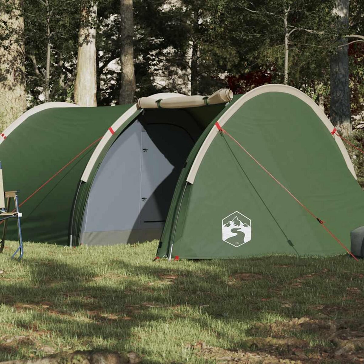 VIDAXL Tente de camping tunnel 4 personnes vert impermeable