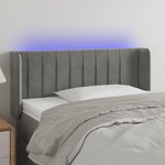 VIDAXL Tete de lit a LED Gris clair 83x16x78/88 cm Velours