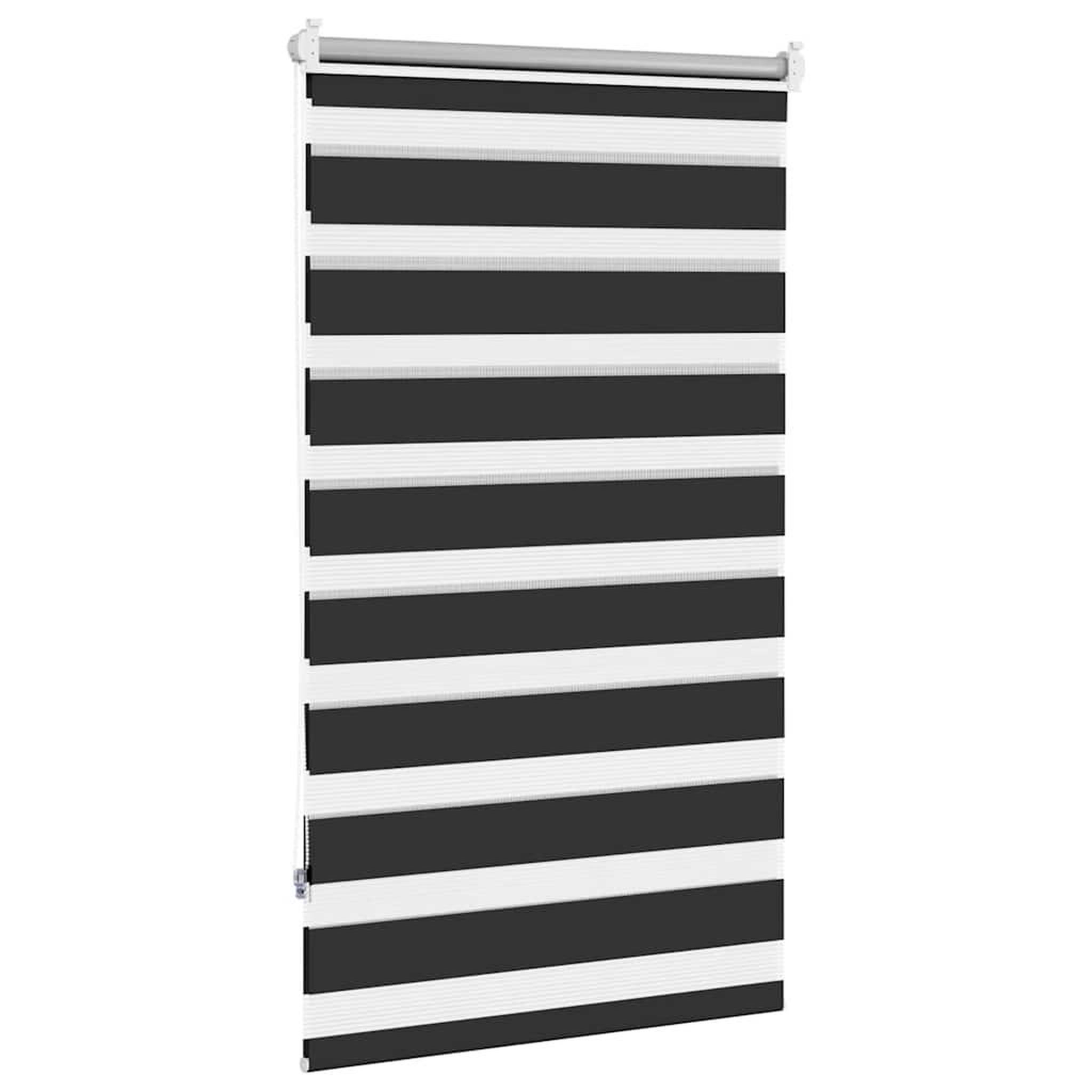 Voir la diapositive 4 : VIDAXL Store venitien zebre 90,9 x 150 cm, largeur du tissu 86,7 cm, noir