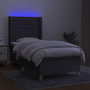 Voir la diapositive 3 : VIDAXL Sommier a lattes de lit matelas LED Gris fonce 80x200cm Tissu
