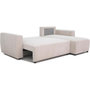 Voir la diapositive 4 : MARKET24 Canapé d'angle convertible réversible 3-4 places PHARELL - Velours côtelé beige - Coffre de rangement - L 230x P 155 x H 95