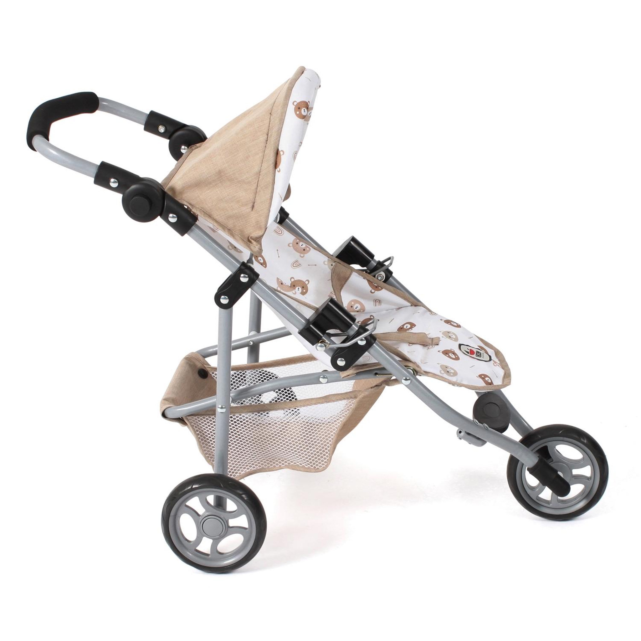 Voir la diapositive 2 : BAYER CHIC 2000 Petite poussette de jogging LOLA pour poupées Beige avec oursons