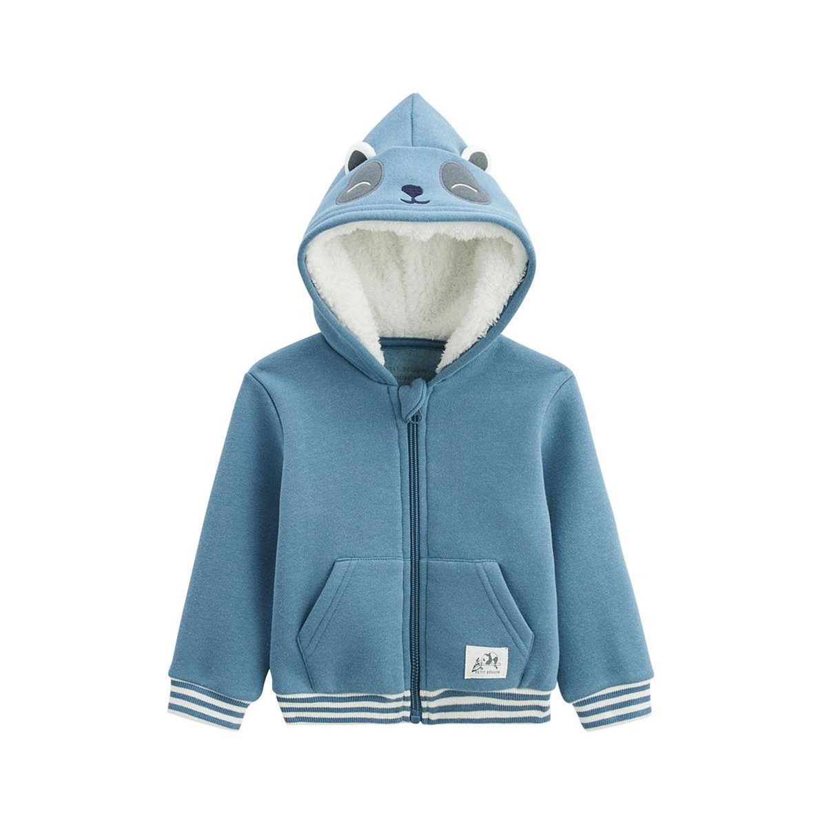 Petit Béguin Sweat à capuche zippé enfant en molleton Tao